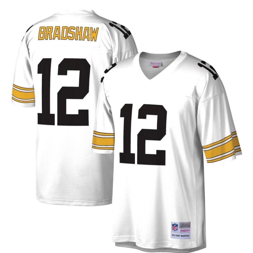Pittsburgh Steelers Terry Bradshaw 1976 White Mitchell & Ness Men's Legacy Jersey