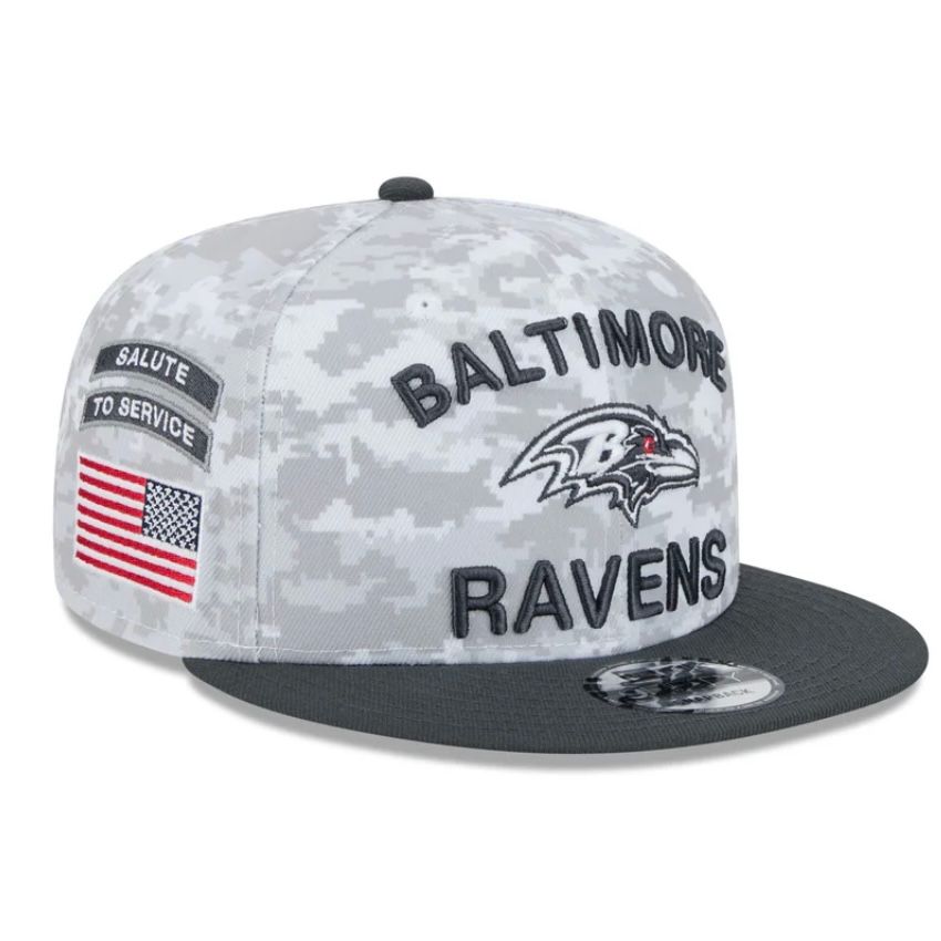 Baltimore Ravens Men's New Era Salute To Service 9FIFTY Snapback Hat