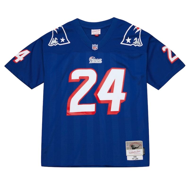 New England Patriots Ty Law 1995 Blue Mitchell & Ness Men's Legacy Jersey New England Patriots Ty Law 1995 Blue Mitchell & Ness Men's Legacy Jersey