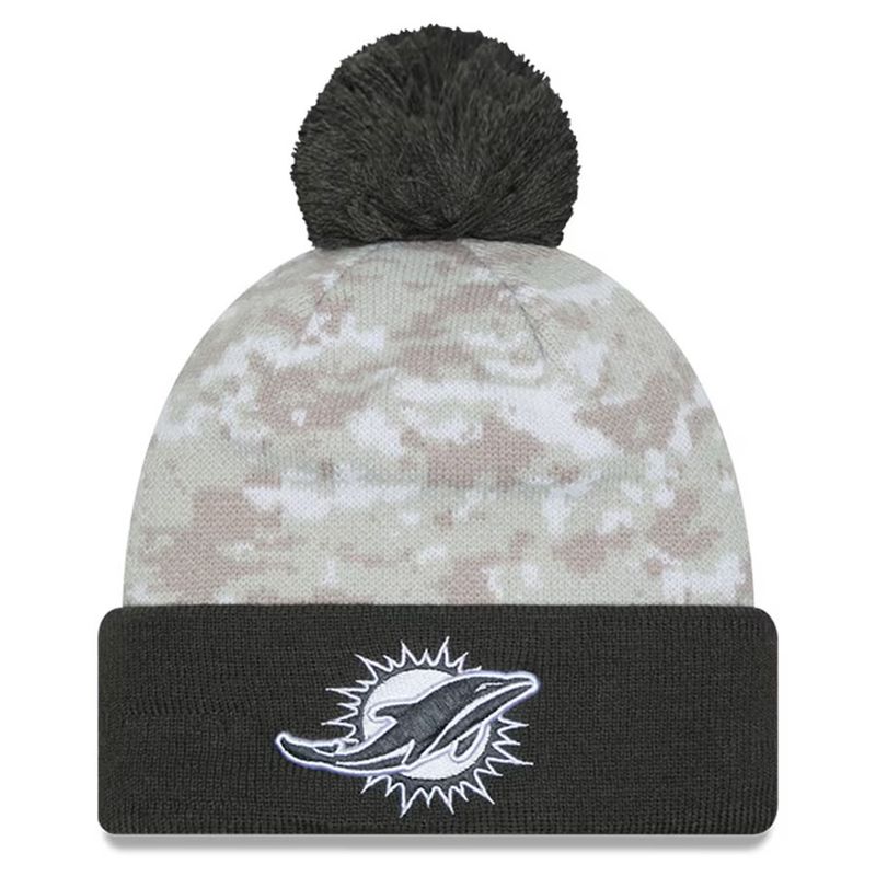 Miami Dolphins Men’s NFL Salute to Service Cuffed Pom Knit Hat