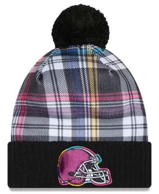 Cleveland Browns Men’s Black New Era NFL Crucial Catch Cuffed Pom Knit Hat