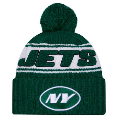 New York Jets Men’s Green New Era Sideline Cuffed Pom Knit Hat