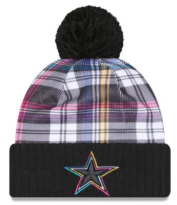 Dallas Cowboys Men’s Black New Era NFL Crucial Catch Cuffed Pom Knit Hat