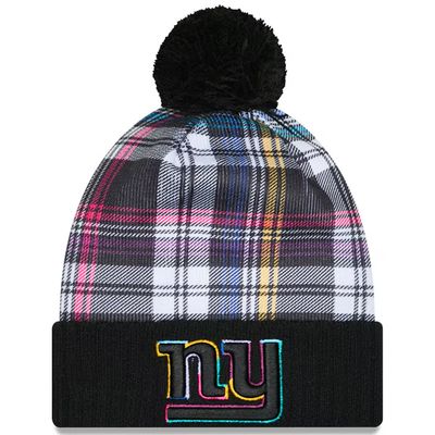 New York Giants Men’s Black New Era NFL Crucial Catch Cuffed Pom Knit Hat