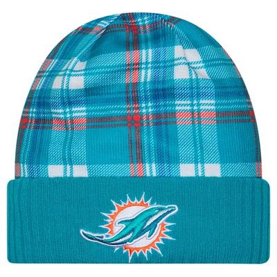 Miami Dolphins Men's Aqua New Era Sideline Statement Cuffed Knit Hat