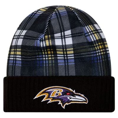 Baltimore Ravens Men's Black New Era Sideline Statement Cuffed Knit Hat Baltimore Ravens Men's Black New Era Sideline Statement Cuffed Knit Hat