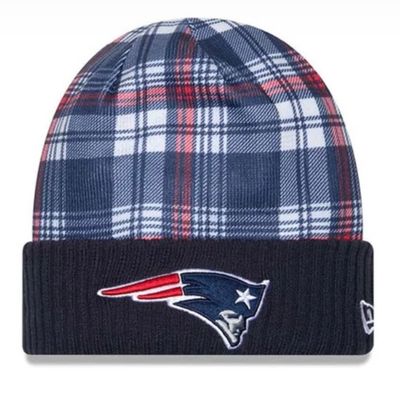 New England Patriots Men's Blue New Era Sideline Statement Cuffed Knit Hat
