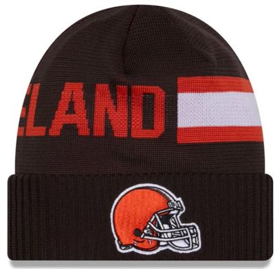 Cleveland Browns Men's Brown New Era Sideline Tech Cuffed Knit Hat