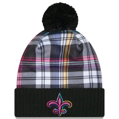 New Orleans Saints Men’s Black New Era NFL Crucial Catch Cuffed Pom Knit Hat New Orleans Saints Men’s Black New Era NFL Crucial Catch Cuffed Pom Knit Hat