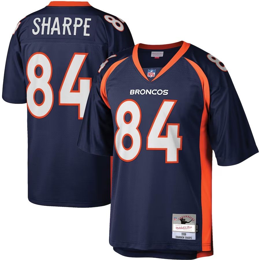 Denver Broncos Shannon Sharpe 1998 Navy Blue Mitchell & Ness Men's Legacy Jersey