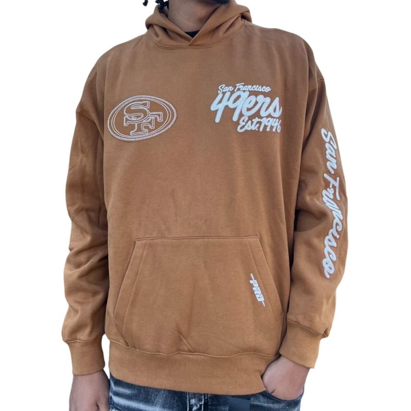San Francisco 49ers Men's Clay Brown Pro Standard Drop Shoulder Hoodie San Francisco 49ers Men's Clay Brown Pro Standard Drop Shoulder Hoodie