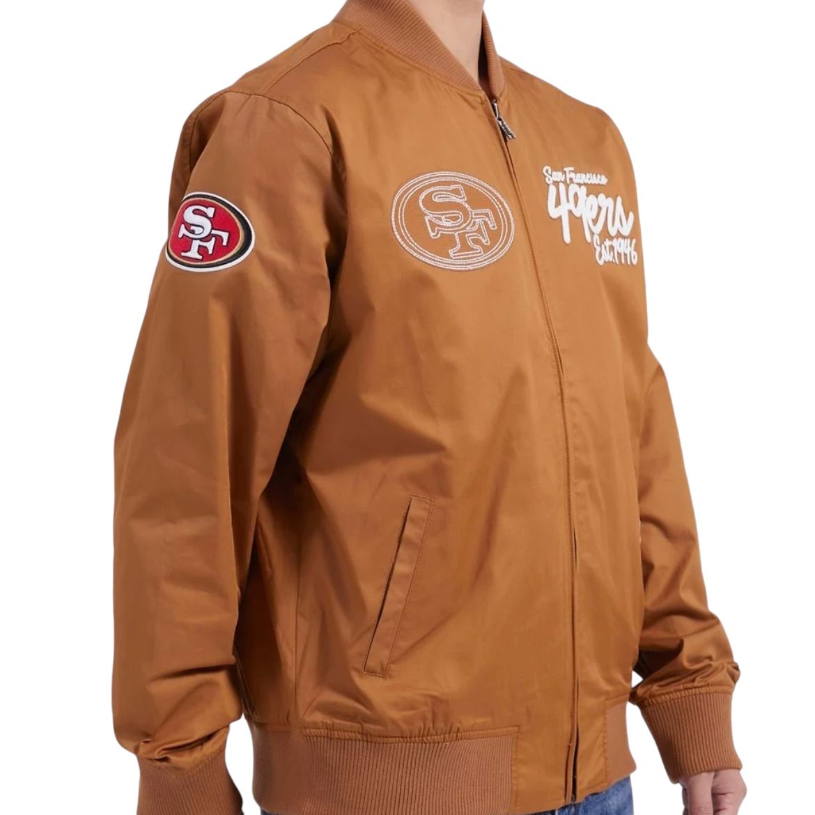 San Francisco 49ers Men's Clay Brown Paint The City Twill Pro Standard Jacket San Francisco 49ers Men's Clay Brown Paint The City Twill Pro Standard Jacket