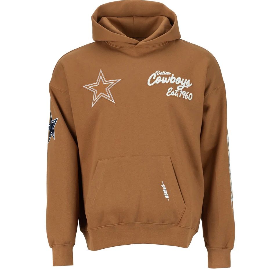 Dallas Cowboys Men's Clay Brown Pro Standard Drop Shoulder Hoodie Dallas Cowboys Men's Clay Brown Pro Standard Drop Shoulder Hoodie