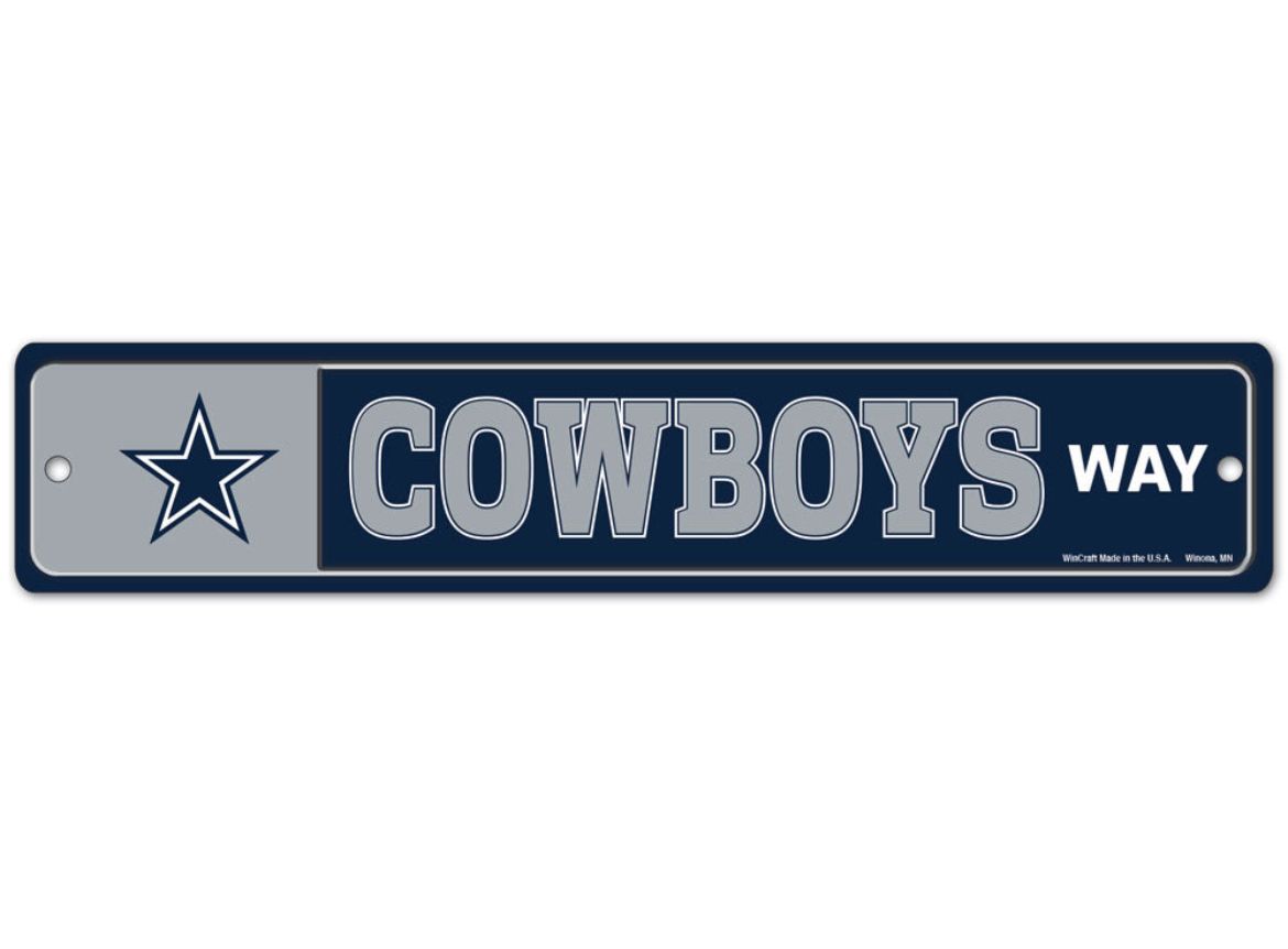 Dallas Cowboys 3.75 Dallas Cowboys 3.75" x 19" Team Street Sign