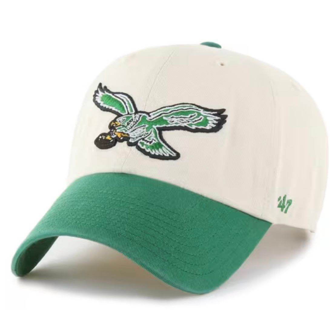 Philadelphia Eagles Men’s Cream Historic 47 Brand Clean Up Adjustable Hat