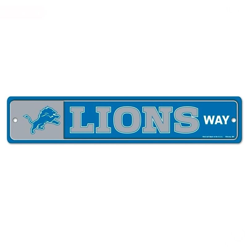 Detroit Lions 3.75" x 19" Team Street Sign