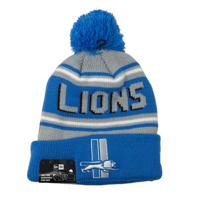 Detroit Lions Men's Historic New Era Cuffed Pom Knit Hat Detroit Lions Men's Historic New Era Cuffed Pom Knit Hat