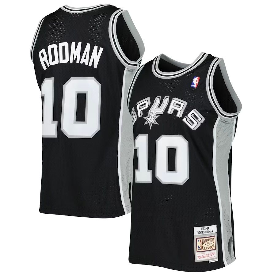 San Antonio Spurs Dennis Rodman 1993-94 Men's Black Mitchell & Ness Swingman Jersey San Antonio Spurs Dennis Rodman 1993-94 Men's Black Mitchell & Ness Swingman Jersey