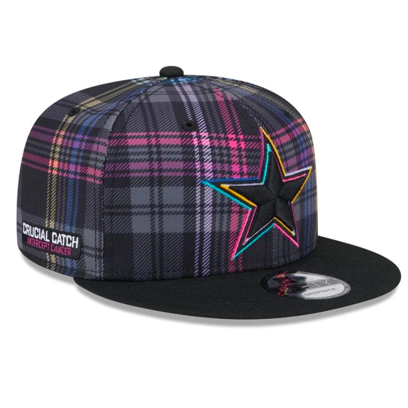 Dallas Cowboys Men’s Black New Era NFL Crucial Catch Plaid 9FIFTY Snapback Hat