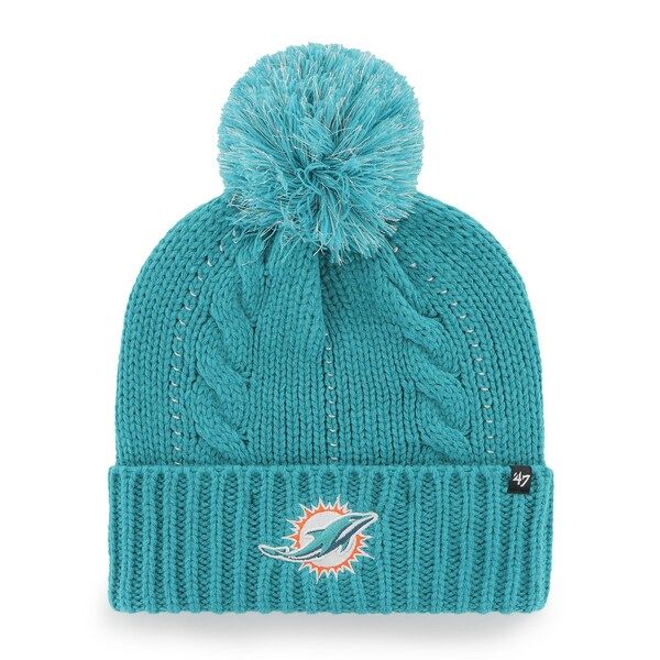 Miami Dolphins Women's 47 Brand Bauble Neptune Teal Cuffed Pom Knit Hat