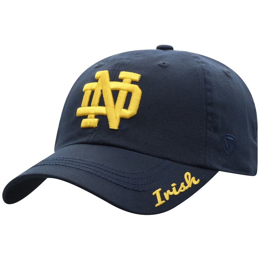 Notre Dame Fighting Irish Women's Navy Staple Top of the World Adjustable Hat Notre Dame Fighting Irish Women's Navy Staple Top of the World Adjustable Hat