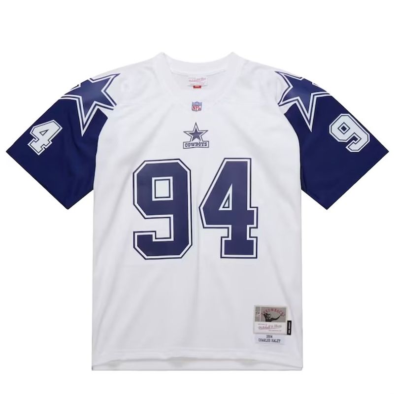 Dallas Cowboys Charles Haley 1994 Men's White Mitchell & Ness Legacy Jersey Dallas Cowboys Charles Haley 1994 Men's White Mitchell & Ness Legacy Jersey