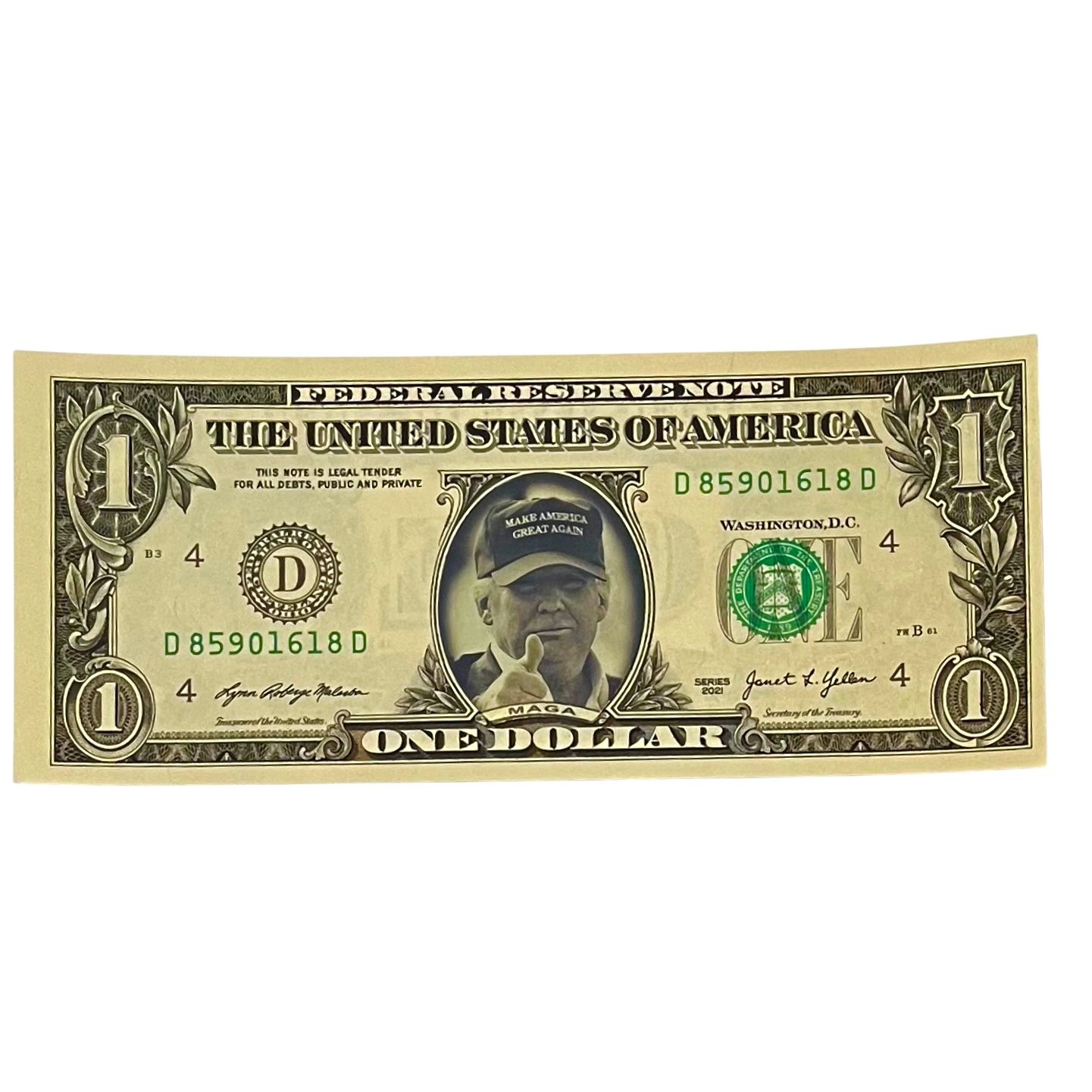 Donald Trump MAGA Famous Face Dollar Bill