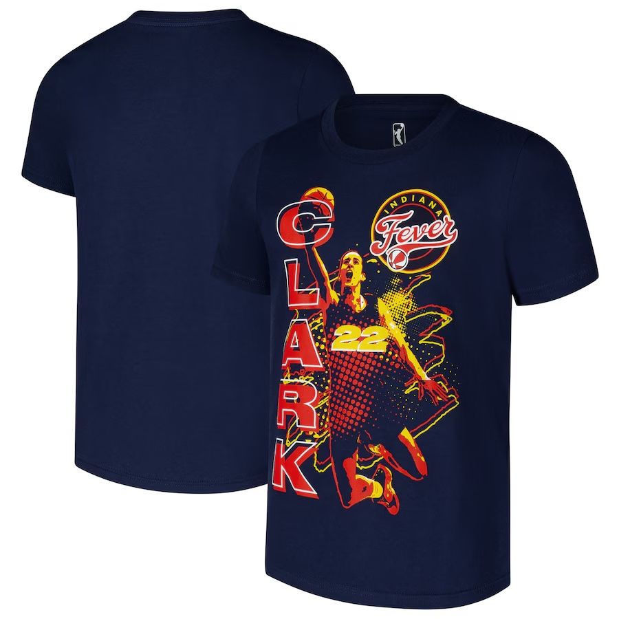 Indiana Fever Caitlin Clark Kids WNBA Navy Jam T-Shirt Indiana Fever Caitlin Clark Kids WNBA Navy Jam T-Shirt