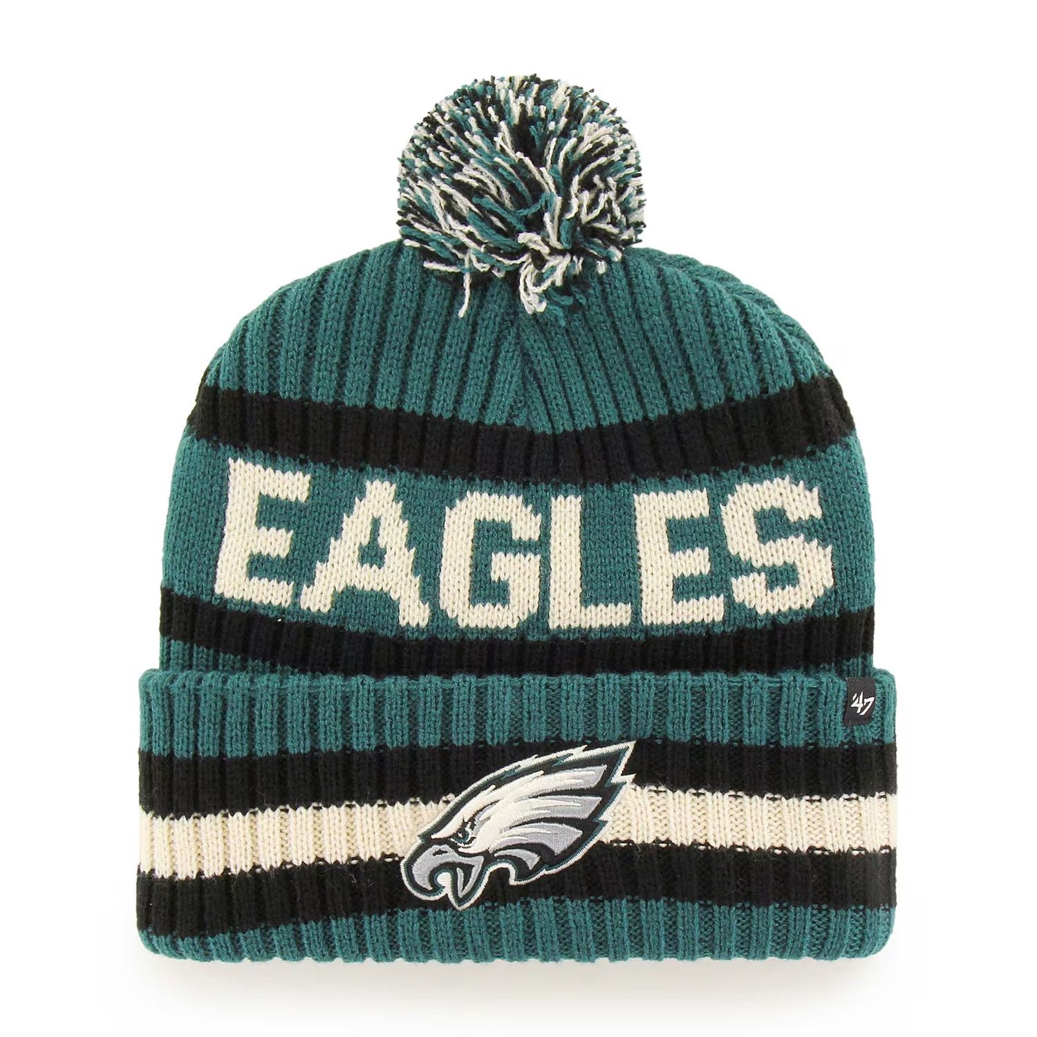 Philadelphia Eagles Men’s 47 Bering Cuffed Pom Knit Hat Philadelphia Eagles Men’s 47 Bering Cuffed Pom Knit Hat