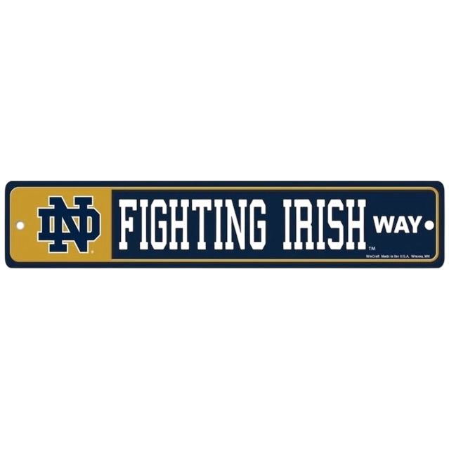 Notre Dame Fighting Irish 3.75 Notre Dame Fighting Irish 3.75" x 19" Team Street Sign