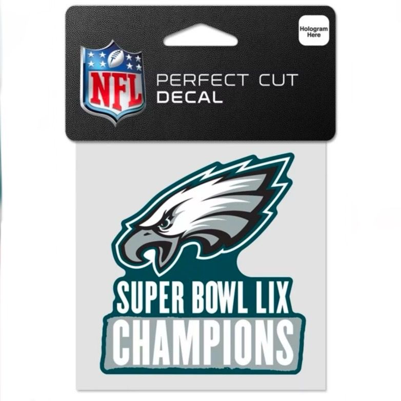 Philadelphia Eagles  2024 LIX Super Bowl Champions 4" x 4" Perfect Cut Color Decal