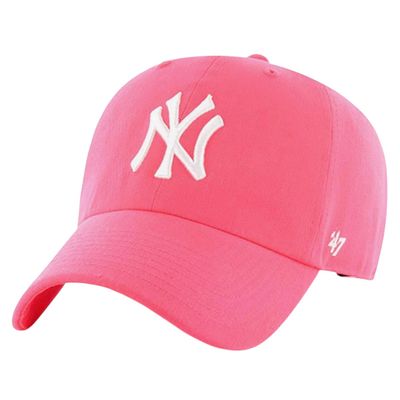 New York Yankees Men’s Neon Pink 47 Brand Clean Up Adjustable Hat