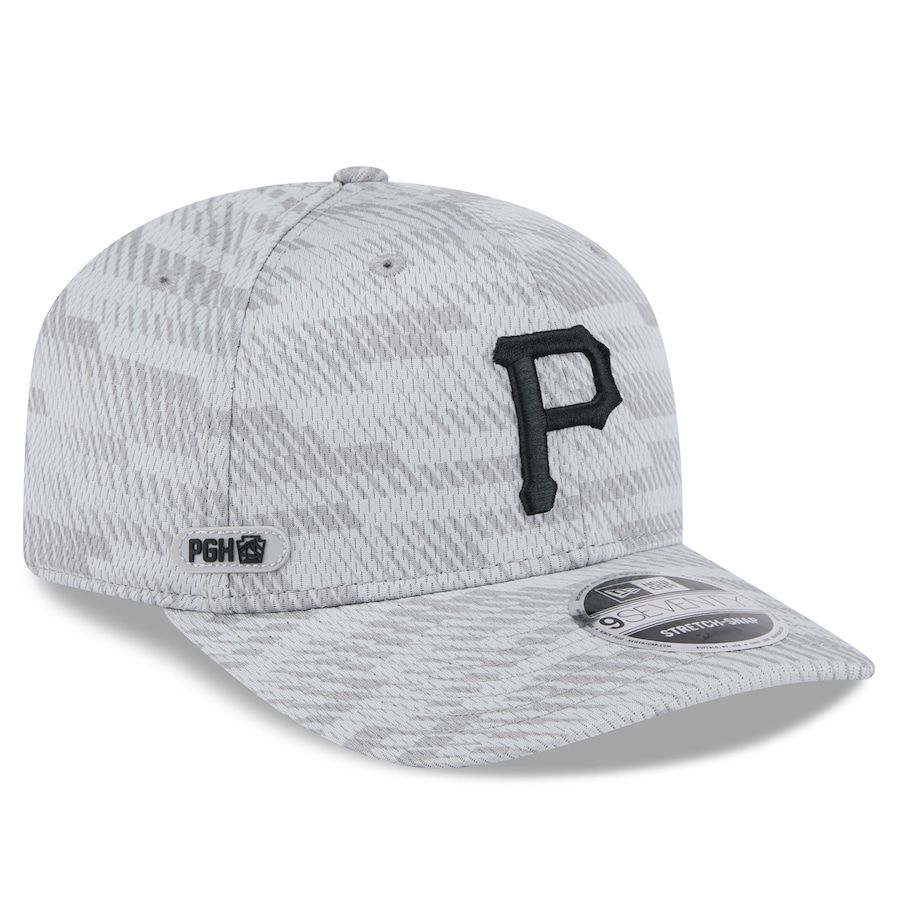 Pittsburgh Pirates Men's Gray Spring Training New Era 9Seventy Stretch-Snap Hat Pittsburgh Pirates Men's Gray Spring Training New Era 9Seventy Stretch-Snap Hat