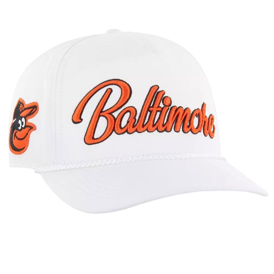 Baltimore Orioles Men’s White Overhand 47 Brand Hitch Adjustable Hat