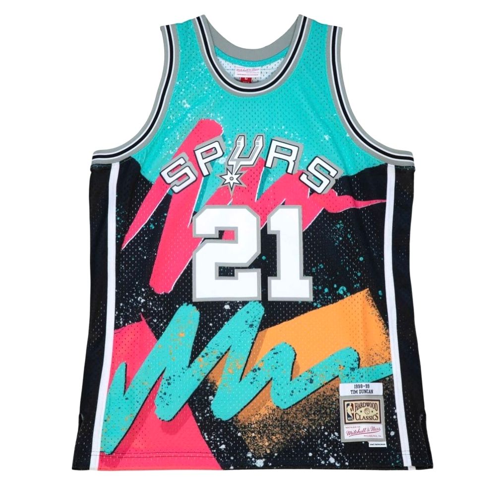 San Antonio Spurs Tim Duncan 1998-99 Men’s Hyper Mitchell & Ness Swingman Jersey San Antonio Spurs Tim Duncan 1998-99 Men’s Hyper Mitchell & Ness Swingman Jersey