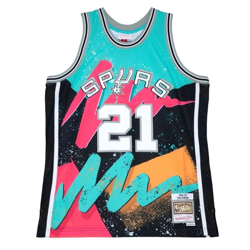 San Antonio Spurs Tim Duncan 1998-99 Men’s Hyper Mitchell & Ness Swingman Jersey San Antonio Spurs Tim Duncan 1998-99 Men’s Hyper Mitchell & Ness Swingman Jersey