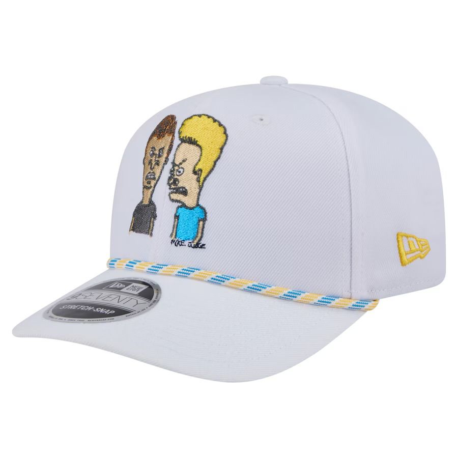 Beavis and Butt-Head Men’s White New Era Rope 9SEVENTY Stretch-Snap Adjustable Hat Beavis and Butt-Head Men’s White New Era Rope 9SEVENTY Stretch-Snap Adjustable Hat