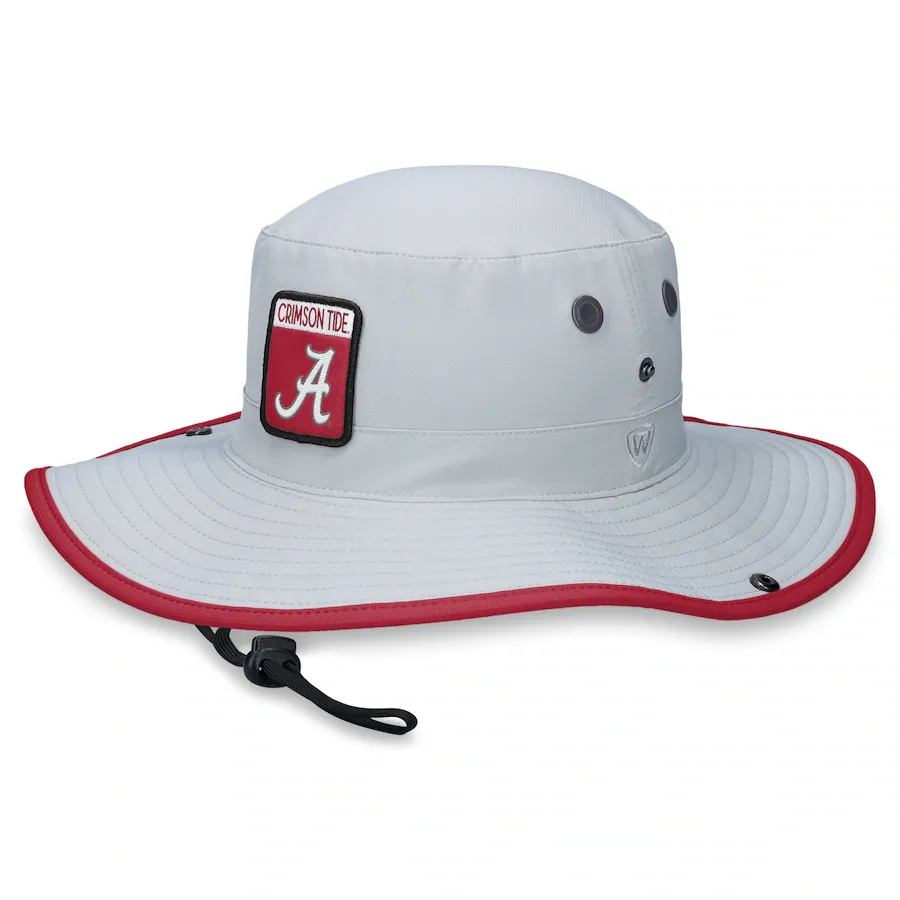 Alabama Crimson Tide Gray Top of the World Steady Bucket Hat Alabama Crimson Tide Gray Top of the World Steady Bucket Hat