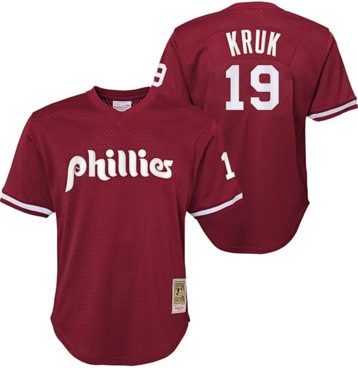 Philadelphia Phillies John Kruk 1991 Men's Maroon Mitchell & Ness Mesh Jersey