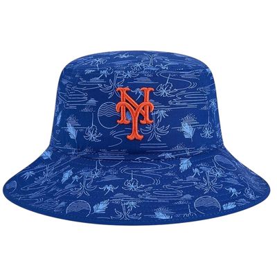New York Mets Men's Royal Blue Print New Era Bucket Hat New York Mets Men's Royal Blue Print New Era Bucket Hat