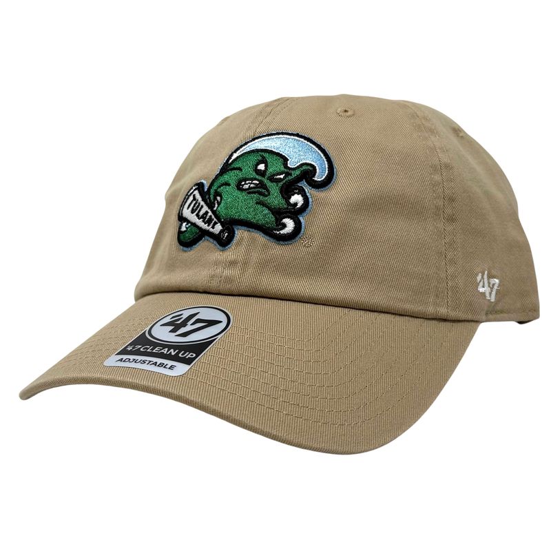 Tulane Green Wave Men’s Khaki 47 Brand Clean Up Adjustable Hat