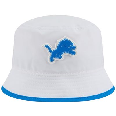 Detroit Lions Men's New Era White NFL Training Camp Stretch Bucket Hat Detroit Lions Men's New Era White NFL Training Camp Stretch Bucket Hat