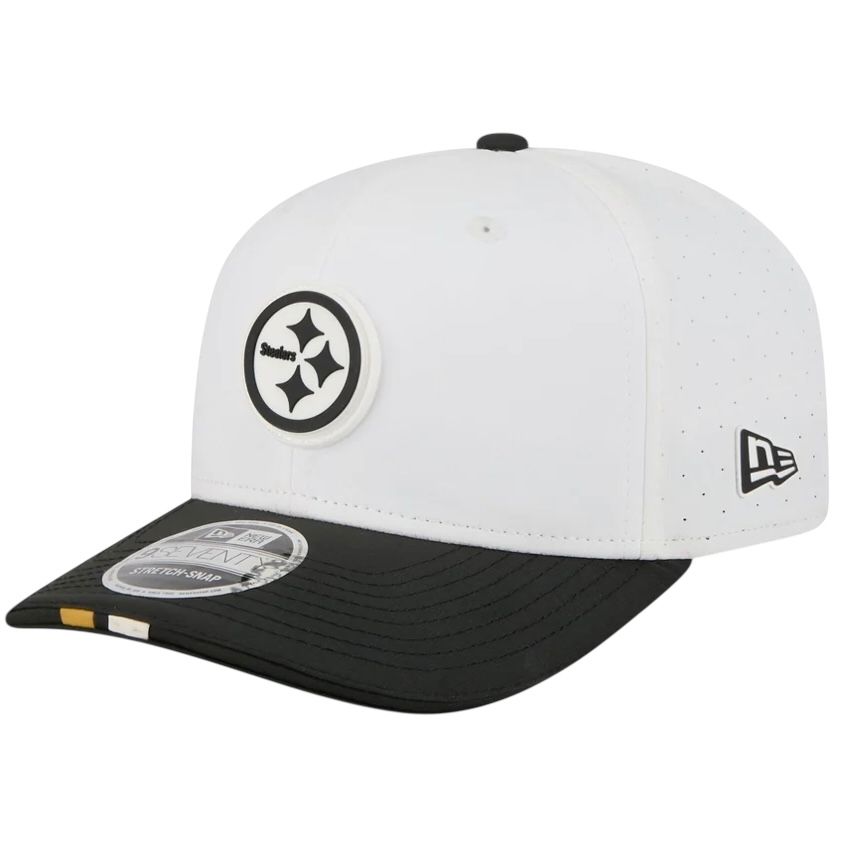 Pittsburgh Steelers Men's White/Black NFL Training Camp New Era NFL 9Seventy Stretch-Snap Hat Pittsburgh Steelers Men's White/Black NFL Training Camp New Era NFL 9Seventy Stretch-Snap Hat