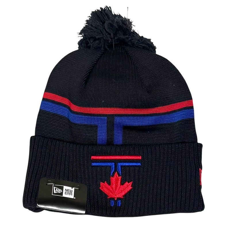 Toronto Blue Jays Men's City Connect New Era Cuffed Pom Knit Hat Toronto Blue Jays Men's City Connect New Era Cuffed Pom Knit Hat