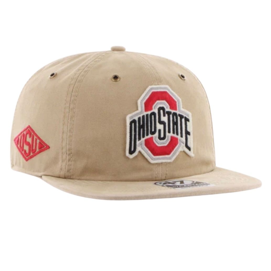 Ohio State Buckeyes Men’s Khaki 47 Brand Captain Snapback Hat Ohio State Buckeyes Men’s Khaki 47 Brand Captain Snapback Hat