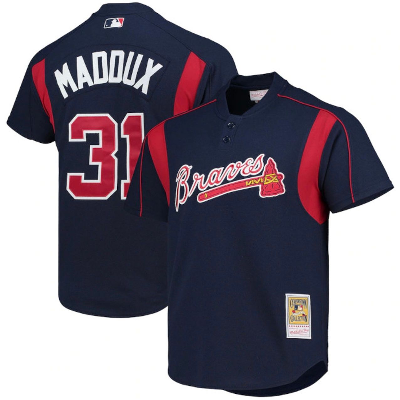 Atlanta Braves Greg Maddux 2003 Men’s Blue Mitchell & Ness BP Jersey