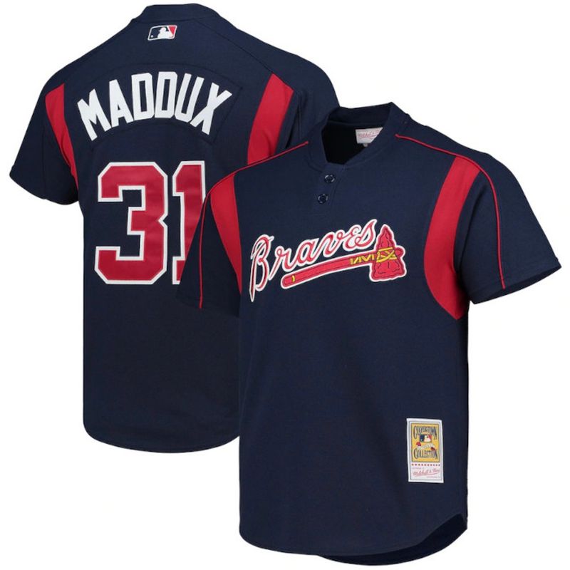 Atlanta Braves Greg Maddux 2003 Men’s Blue Mitchell & Ness BP Jersey