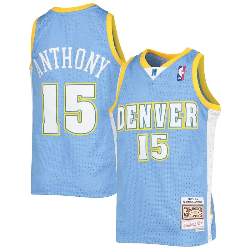 Denver Nuggets Carmelo Anthony 2003-04 Men's Baby Blue Mitchell & Ness Swingman Jersey