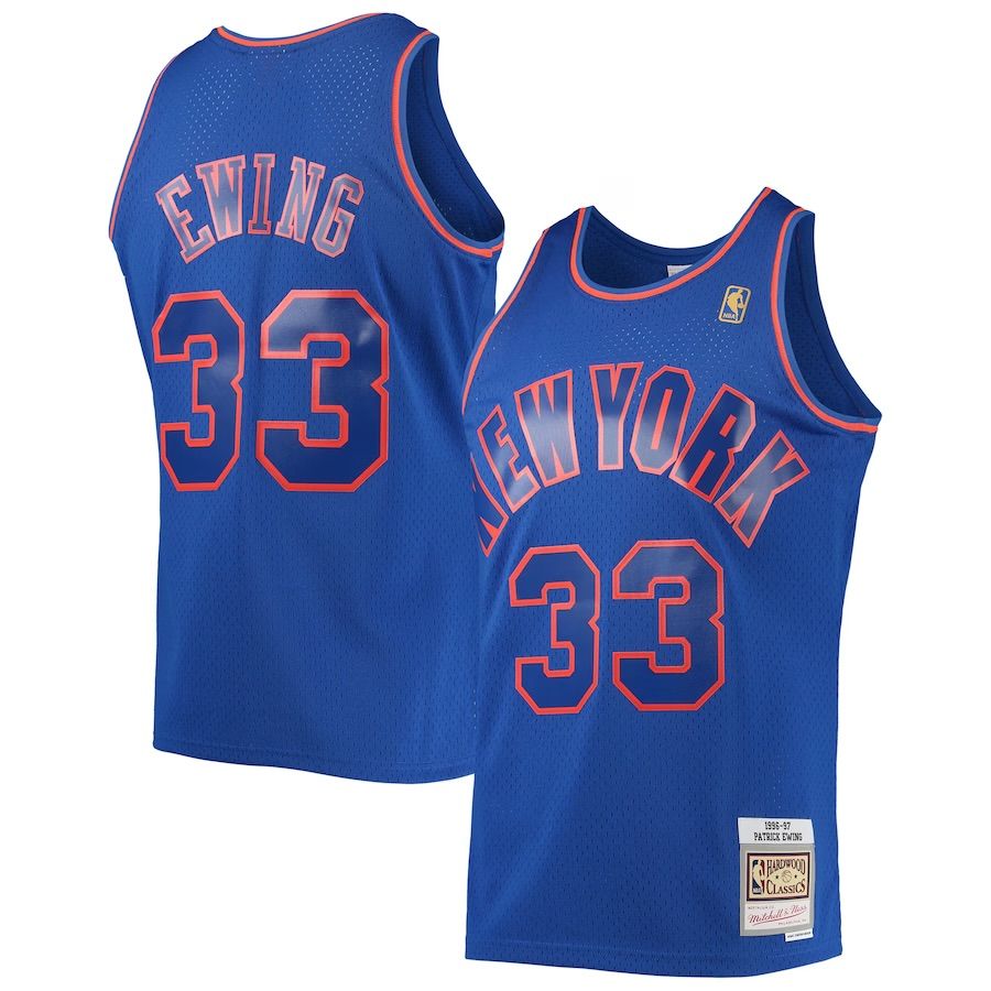 New York Knicks Patrick Ewing 1996-97 Men's Blue Mitchell & Ness Swingman Jersey