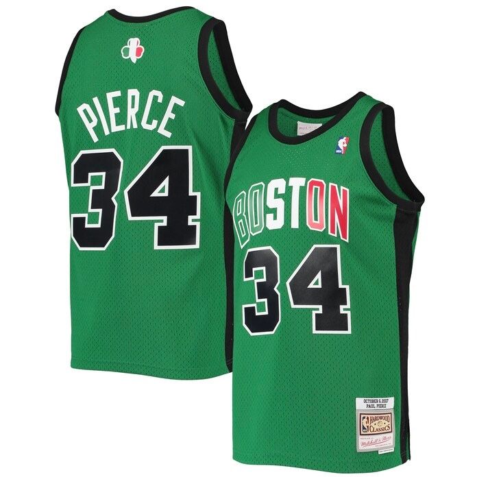 Boston Celtics Paul Pierce 2007 Men's Green Italian Mitchell & Ness Swingman Jersey